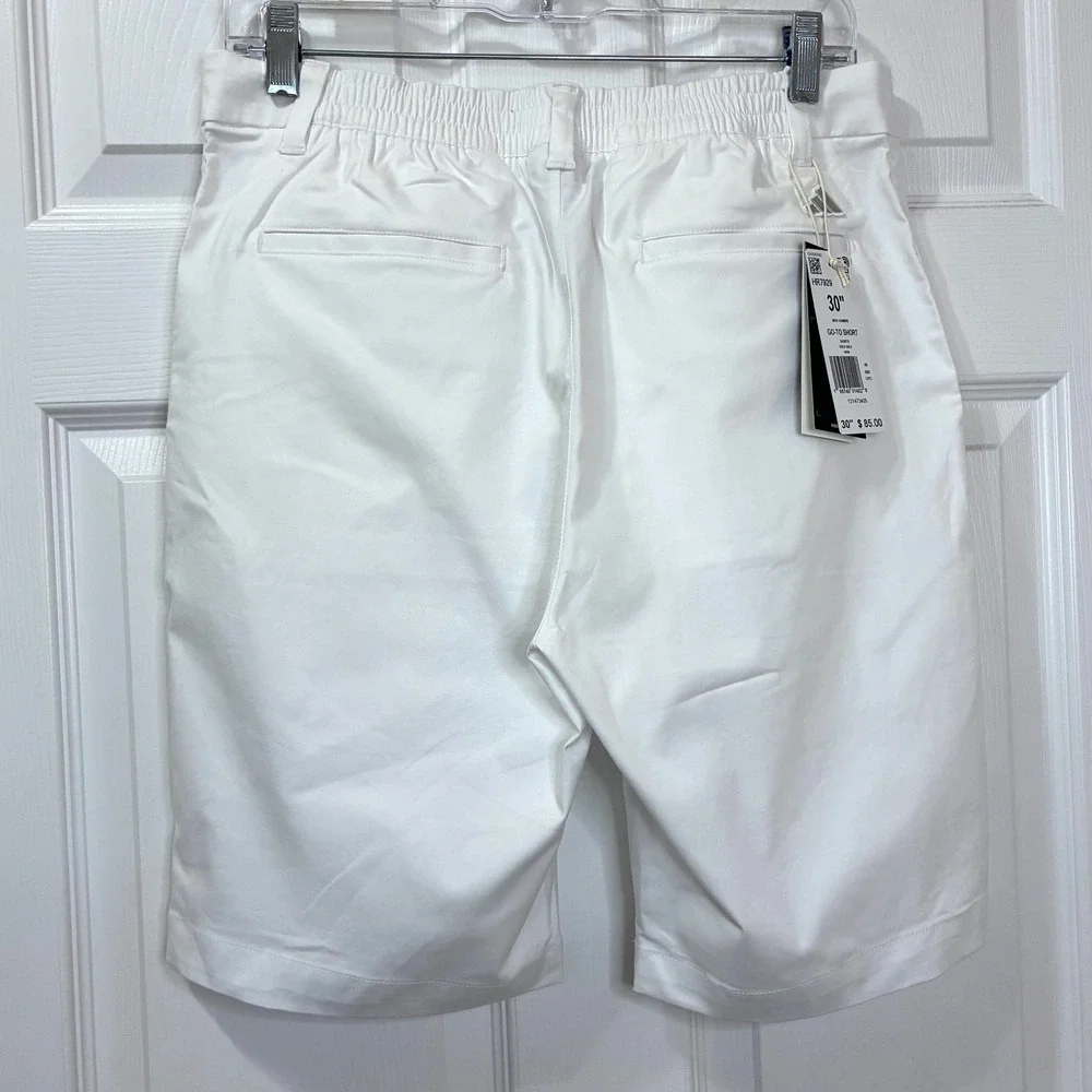 Adidas Go To golf shorts New Mens 30 White Elastic back Pockets Preppy Active